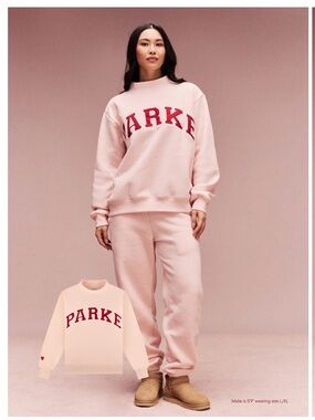 PARKE 💕 SOLD OUT! Valentine's Varsity Mockneck Peony + Crimson